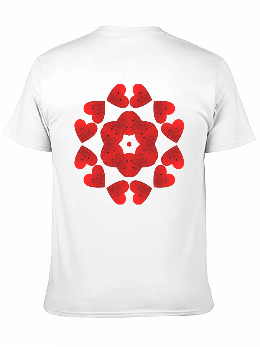 Heart Face Pattern Tee - Unique Graphic Print Shirt