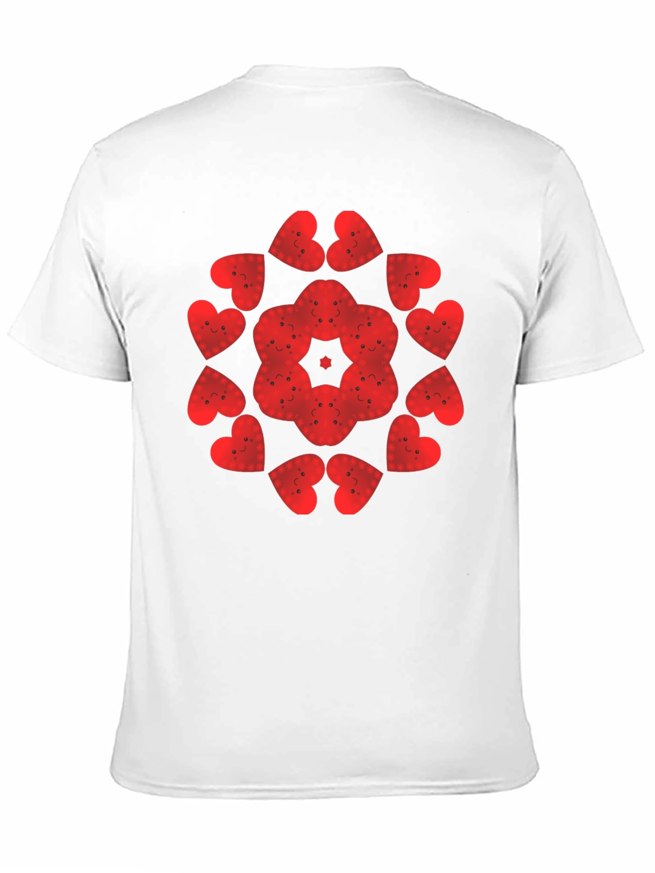 Heart Face Pattern Tee - Unique Graphic Print Shirt