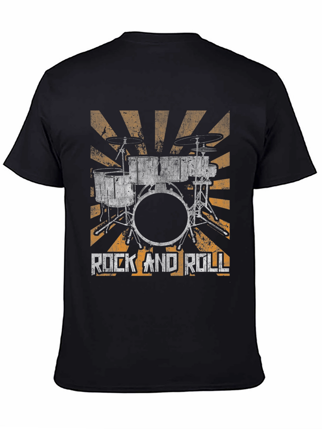 Rock and Roll Drum Kit Graphic Tee - Black