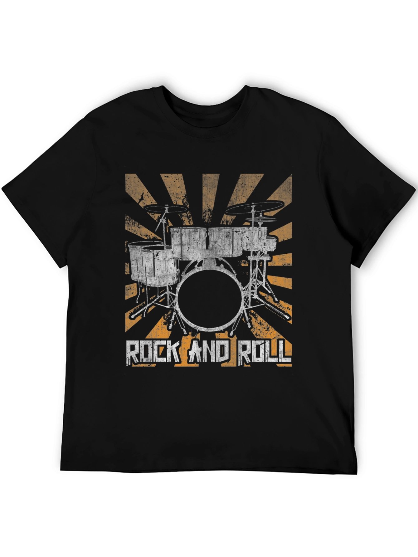 Rock and Roll Drum Kit Graphic Tee - Black