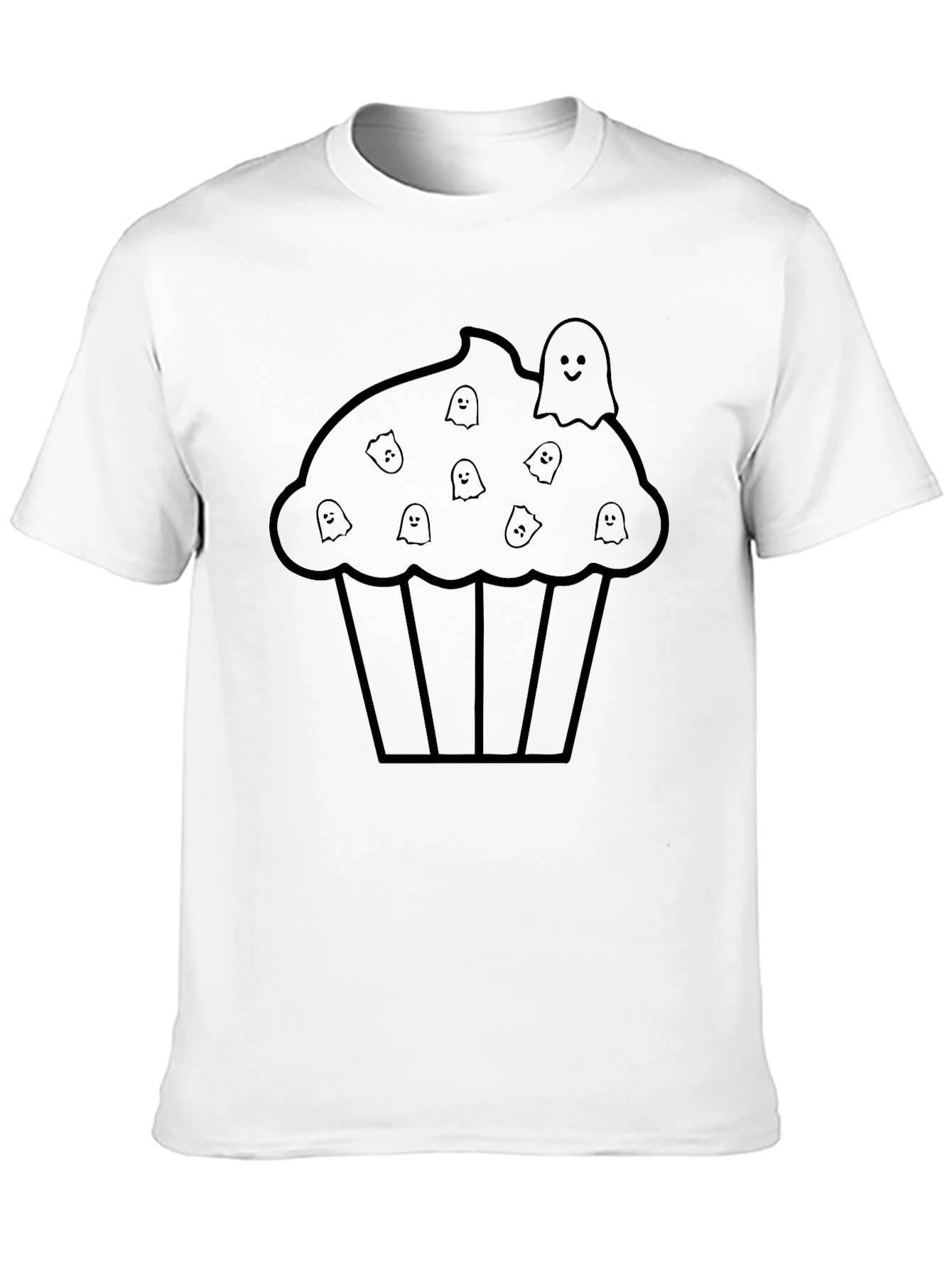 Ghost Cupcake T-Shirt - Spooky & Sweet Halloween Tee