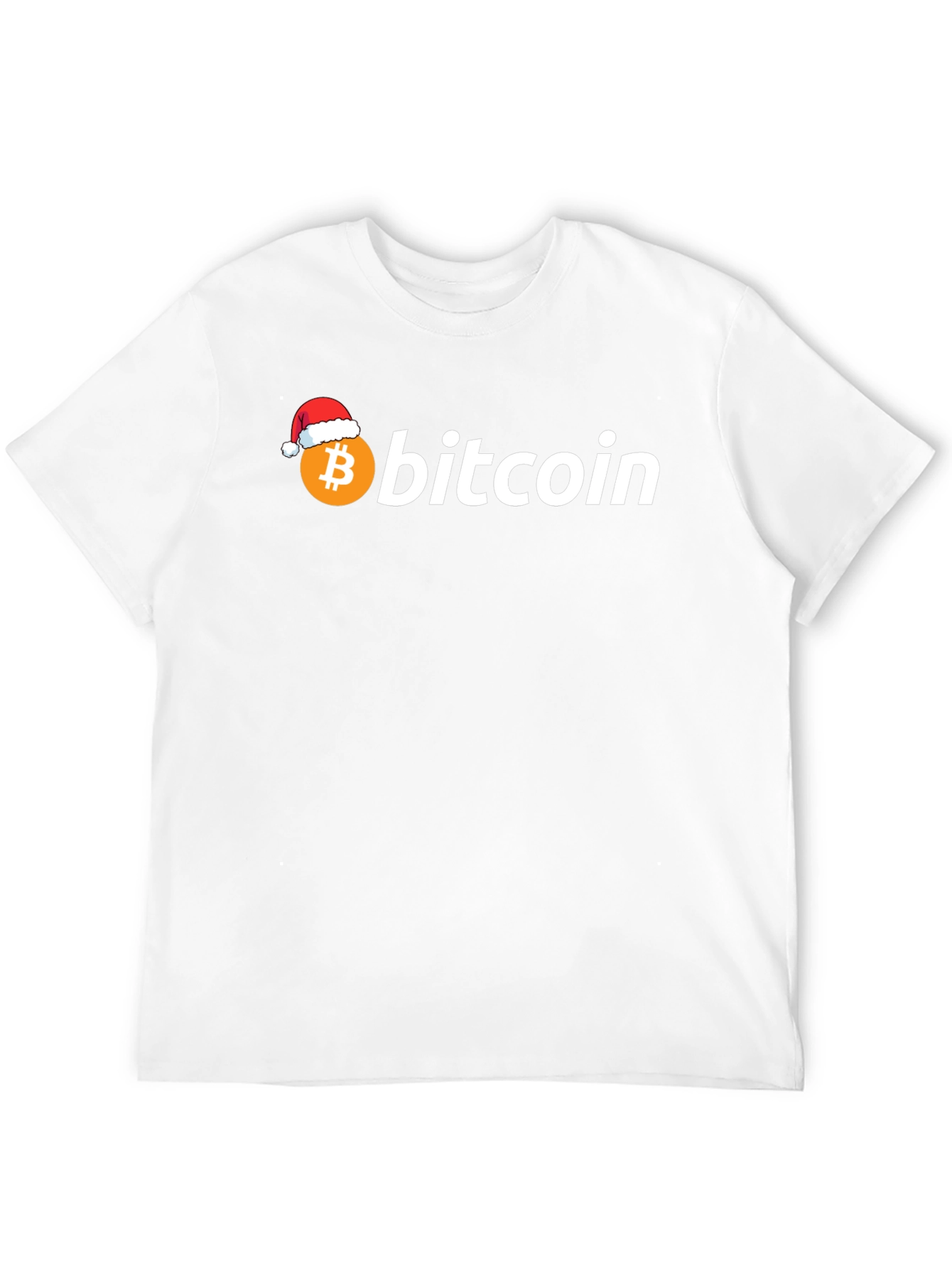 Bitcoin Santa Hat Black Graphic Tee