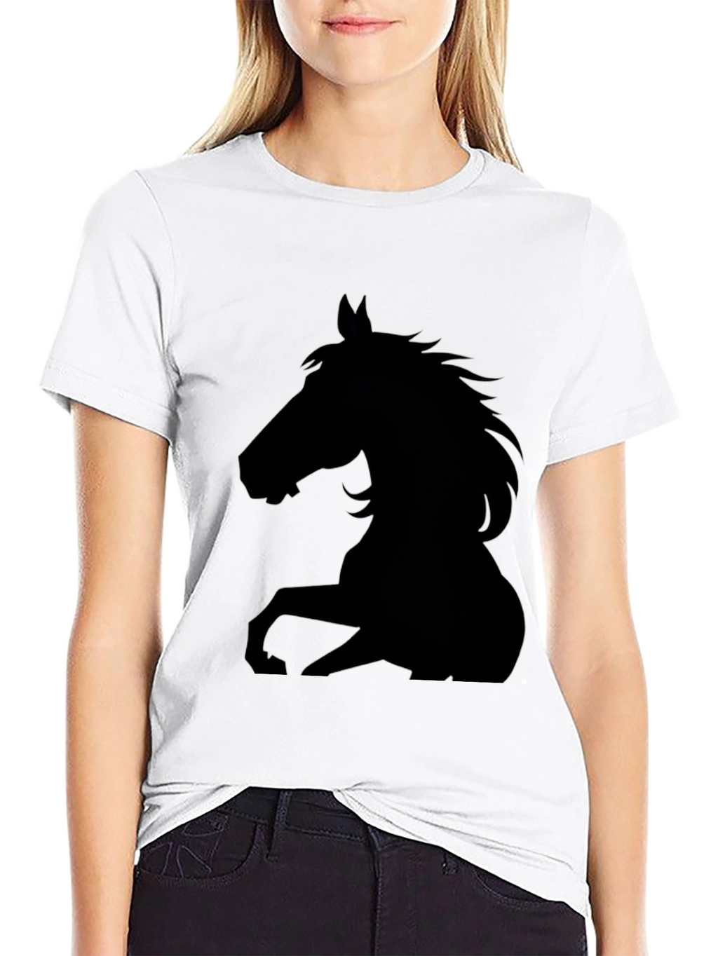 Black Horse Silhouette Graphic Tee - Mens