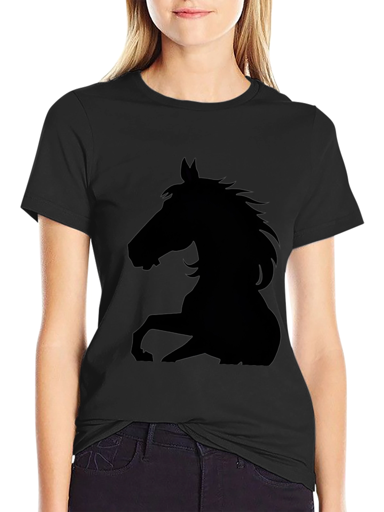 Black Horse Silhouette Graphic Tee - Mens