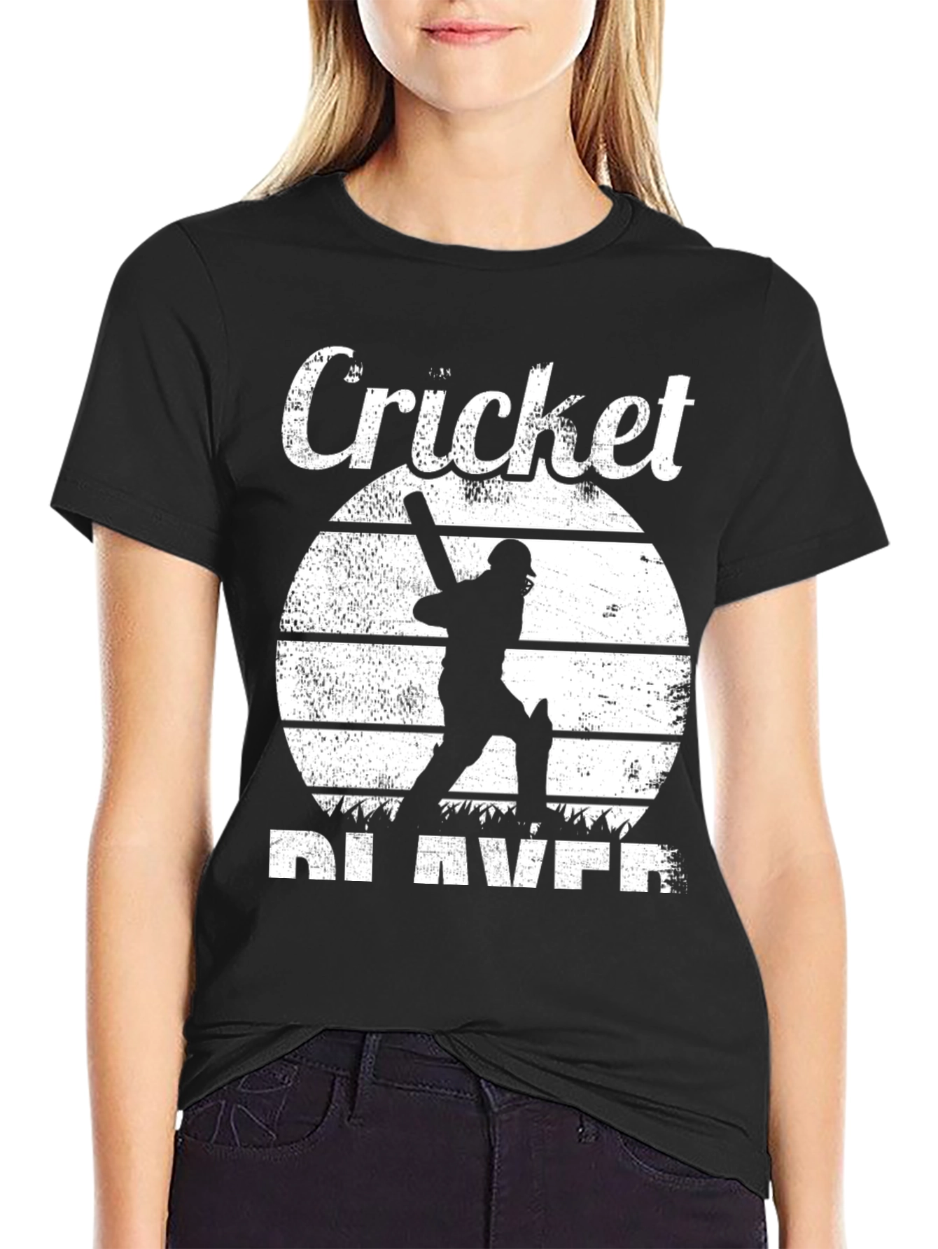 Cricket Player Graphic Tee - Vintage Style