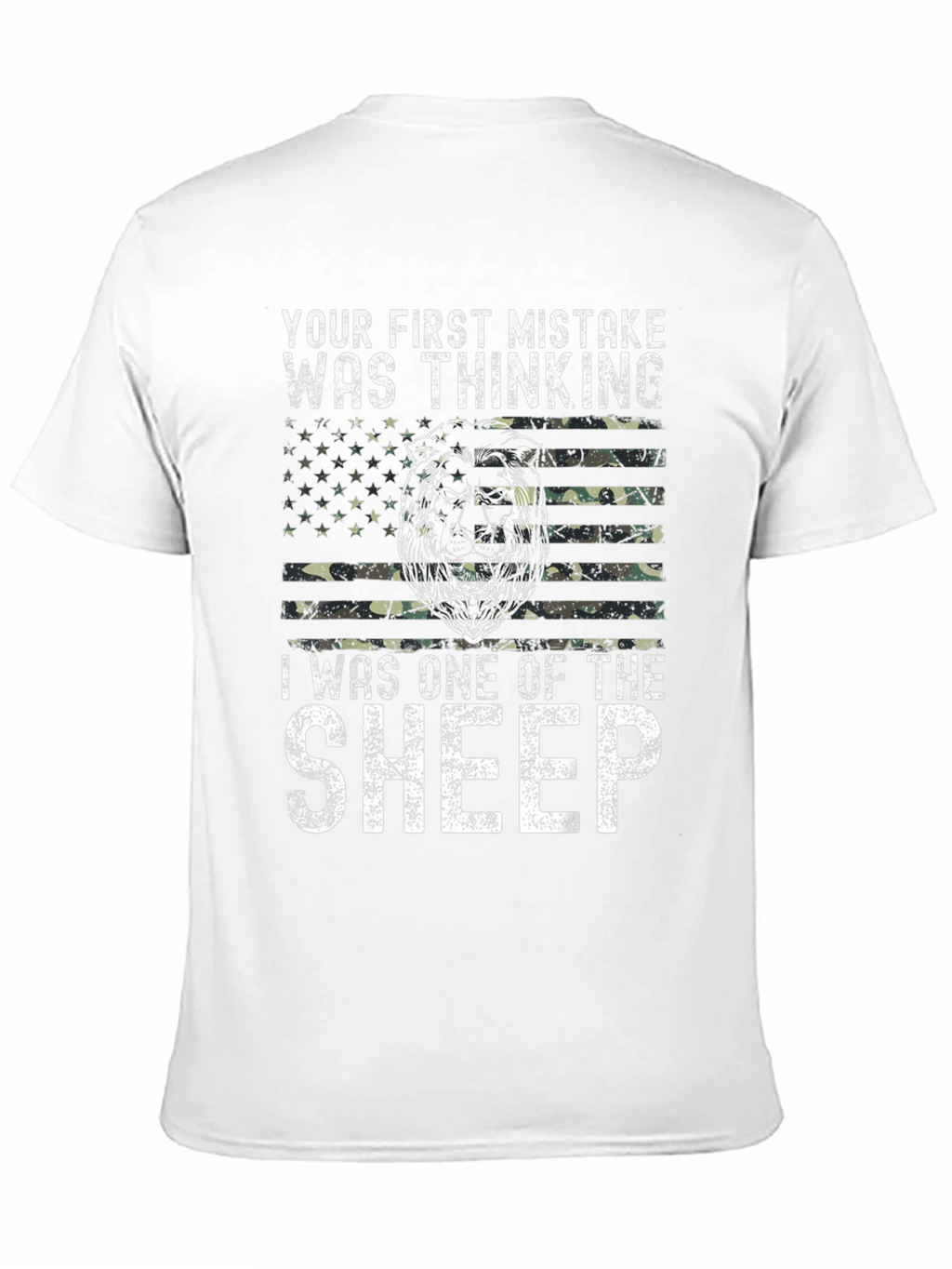 Lion American Flag Graphic T-Shirt