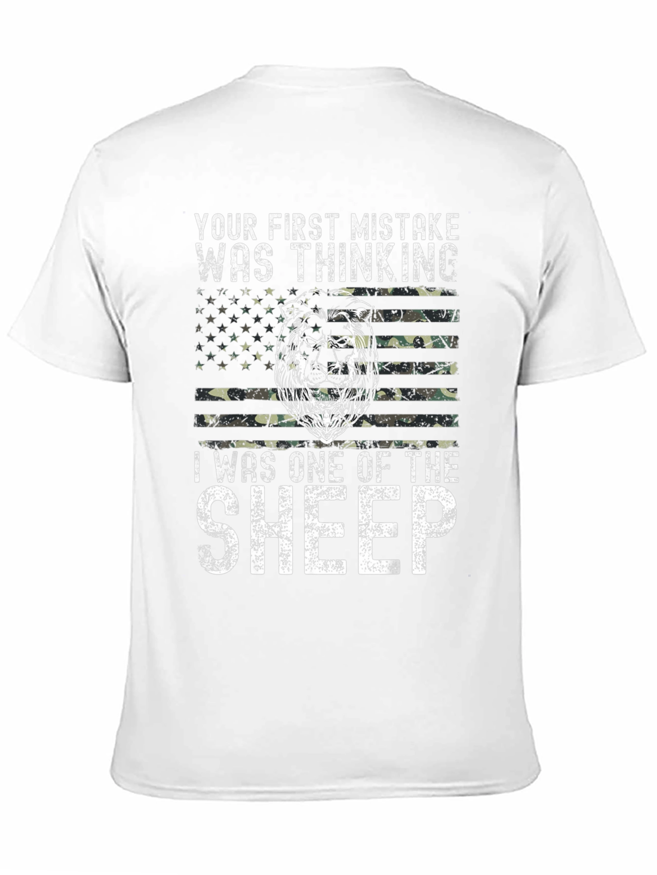 Lion American Flag Graphic T-Shirt