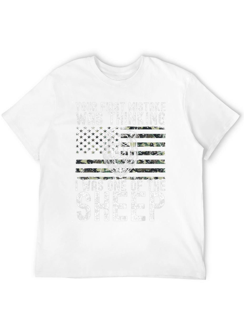 Lion American Flag Graphic T-Shirt