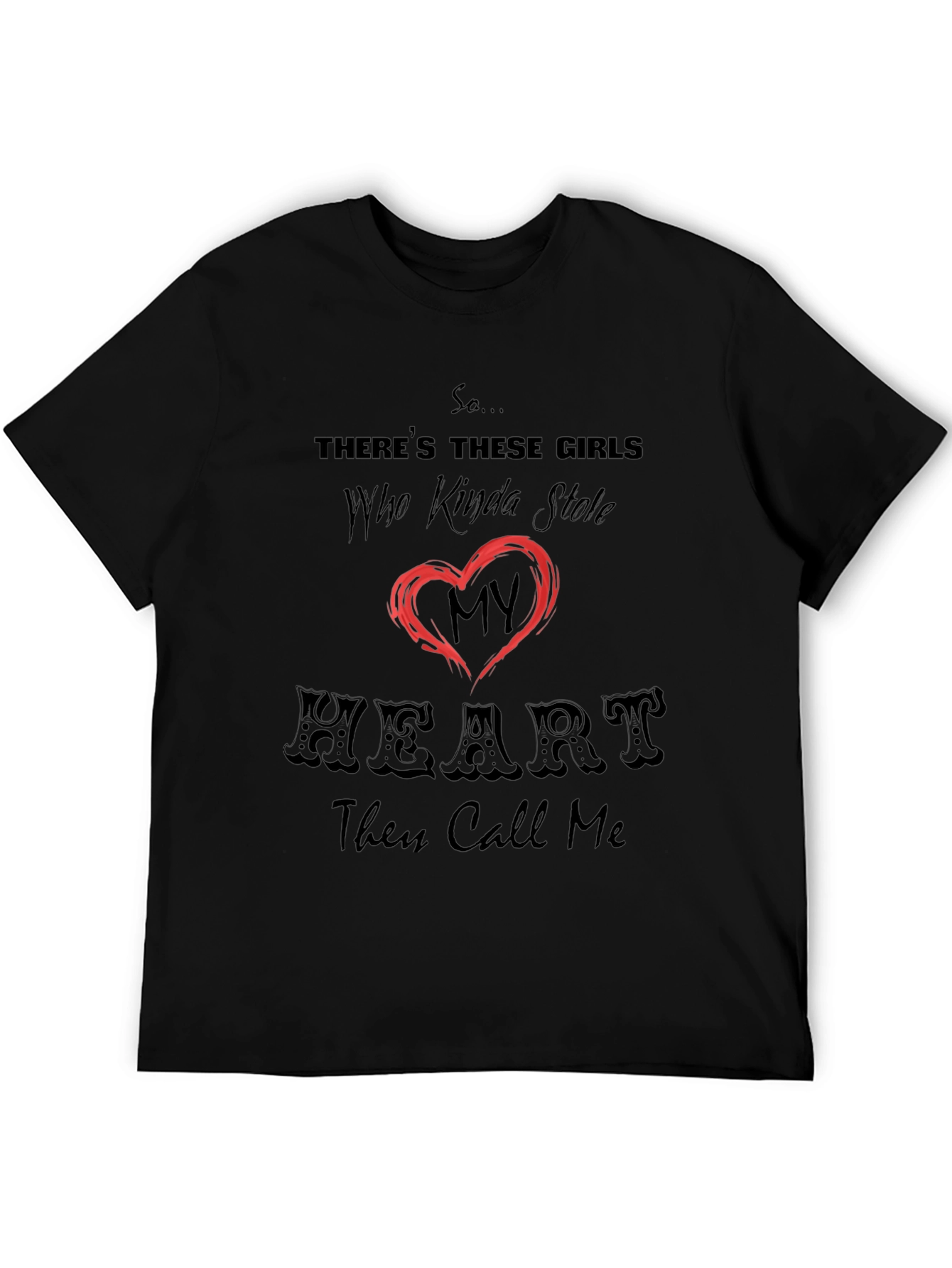 Stole My Heart Graphic Tee - Black