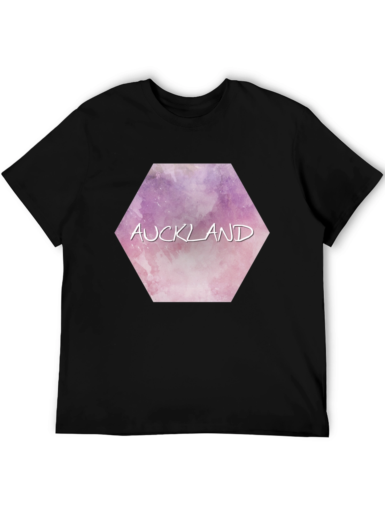 Auckland Hexagon Watercolor Graphic Tee - Black
