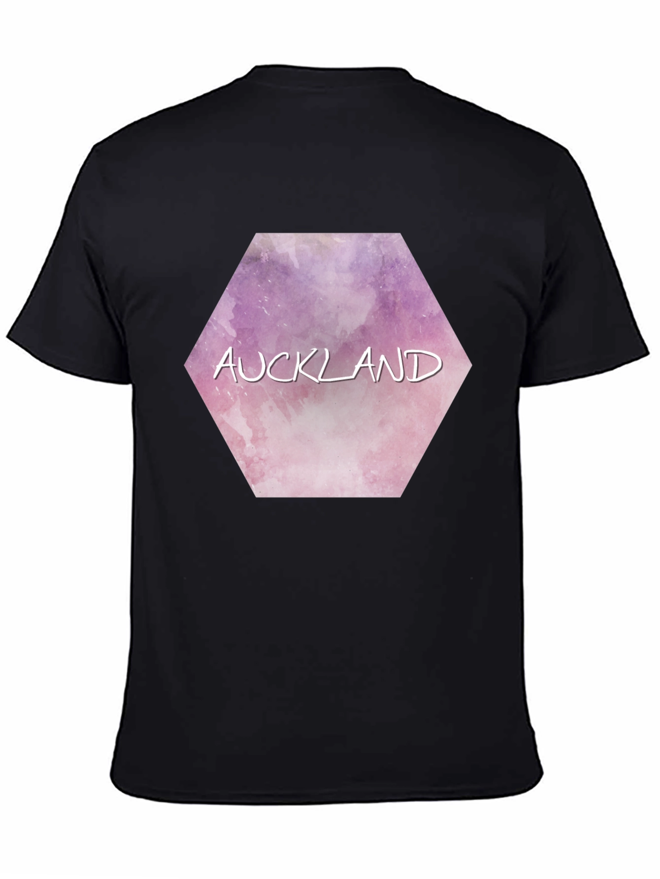 Auckland Hexagon Watercolor Graphic Tee - Black