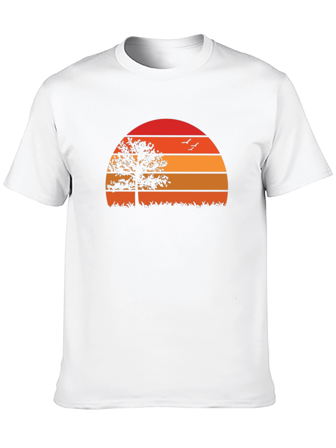 Sunset Tree Graphic Tee - Nature Inspired Black T-Shirt