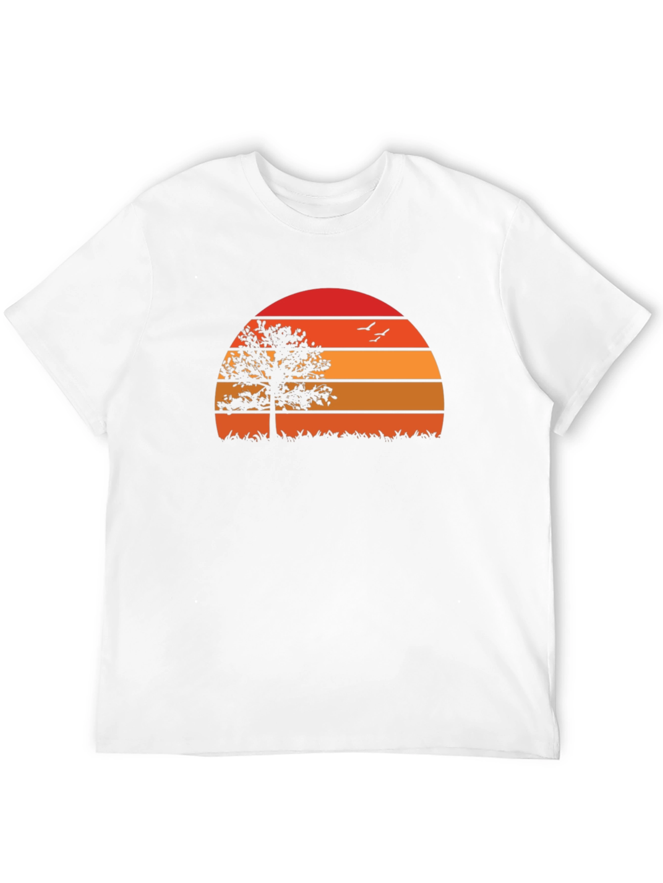 Sunset Tree Graphic Tee - Nature Inspired Black T-Shirt