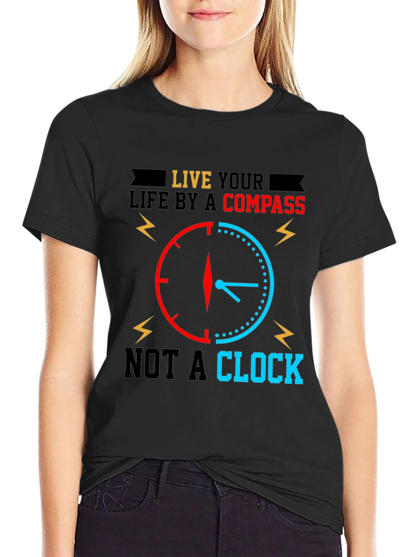 Compass vs Clock Graphic Tee - Live Your Life