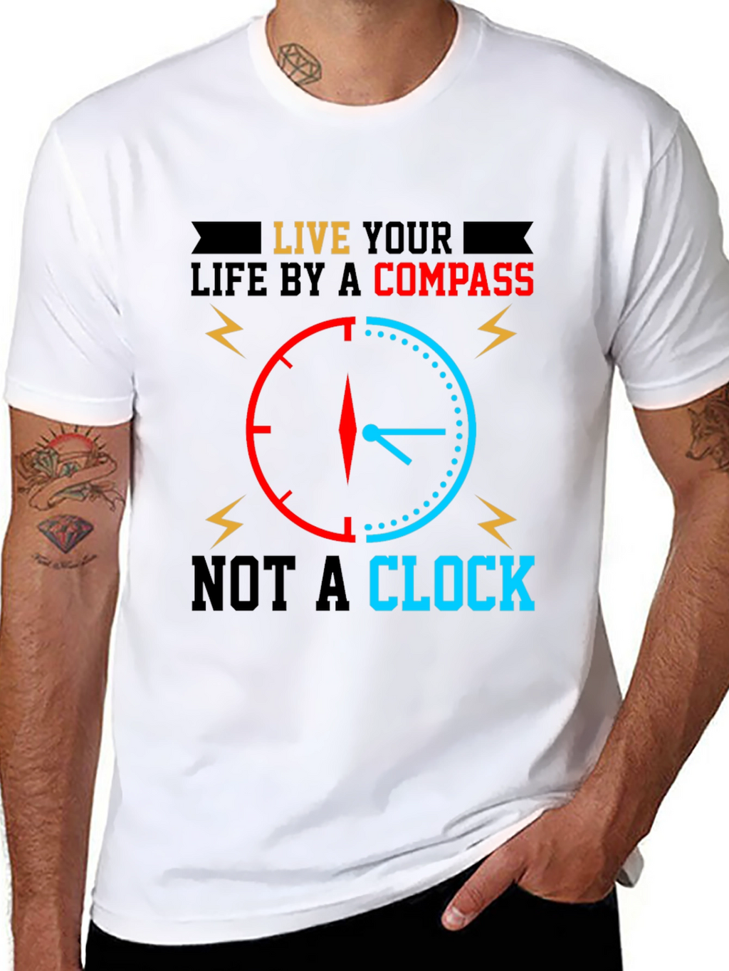 Compass vs Clock Graphic Tee - Live Your Life
