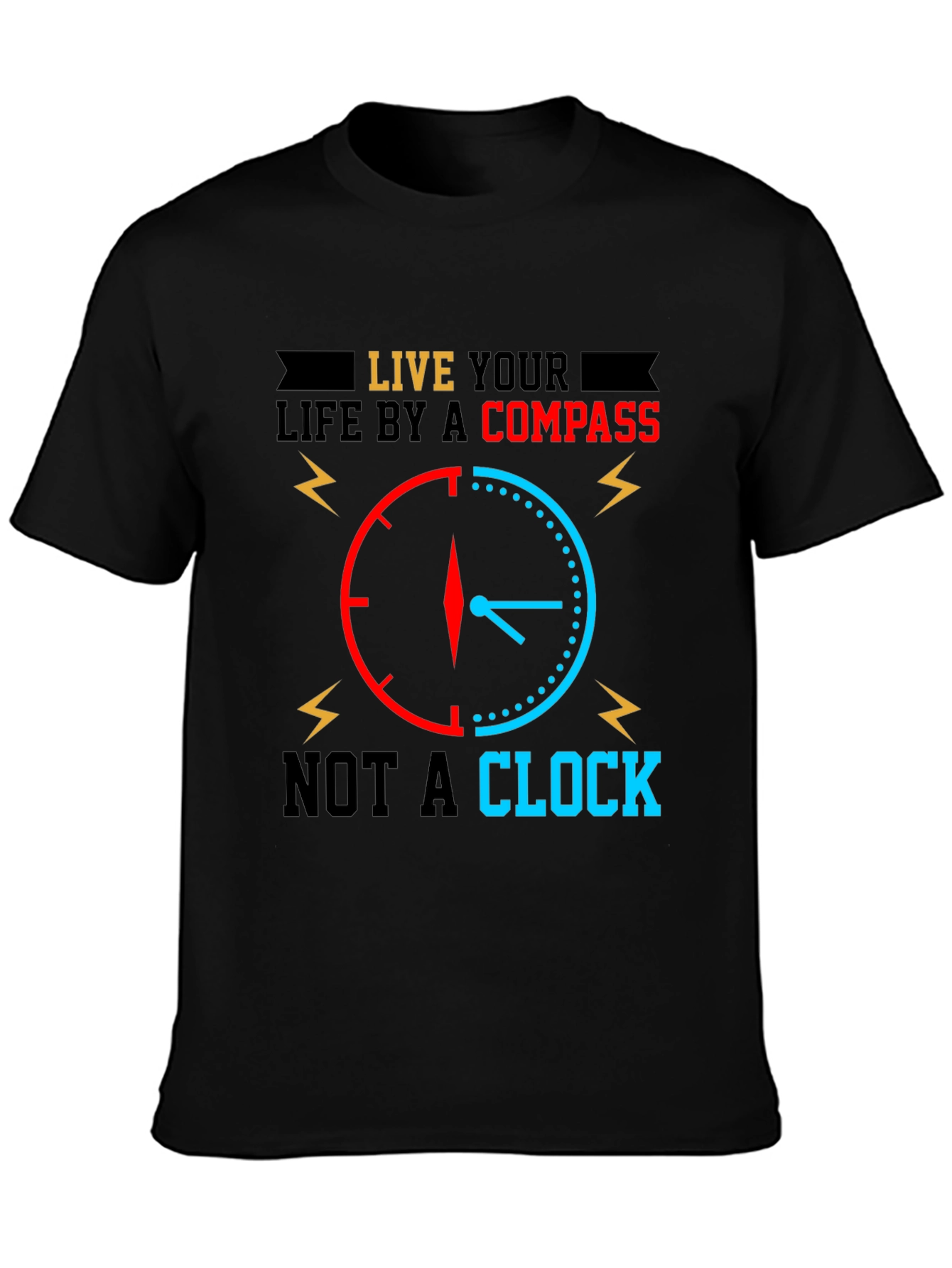 Compass vs Clock Graphic Tee - Live Your Life