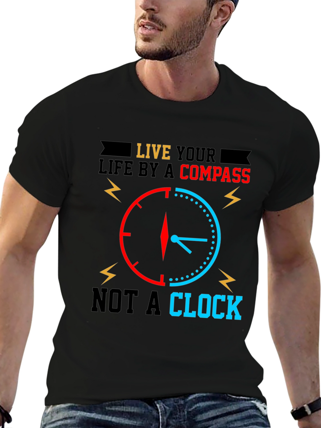 Compass vs Clock Graphic Tee - Live Your Life