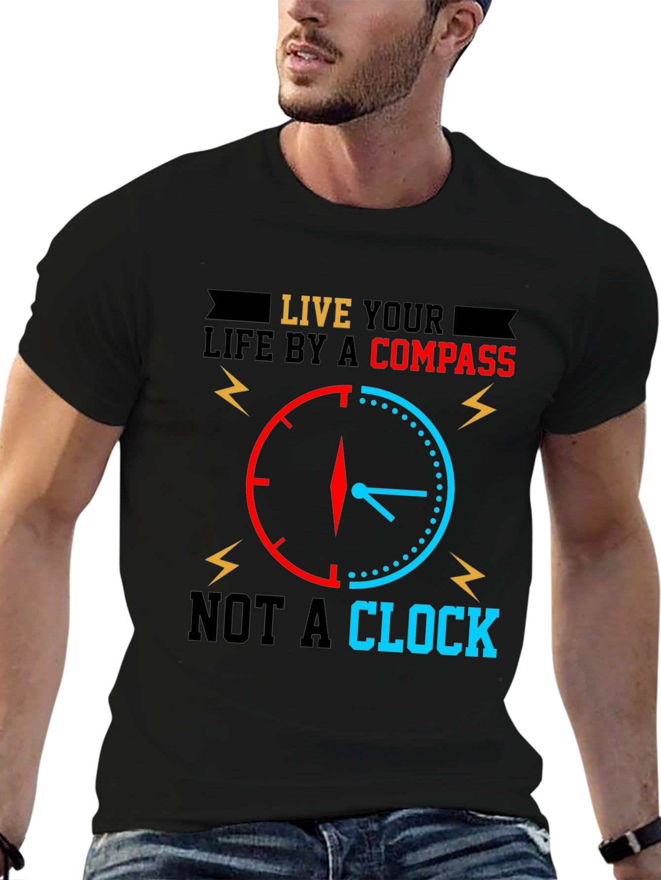 Compass vs Clock Graphic Tee - Live Your Life