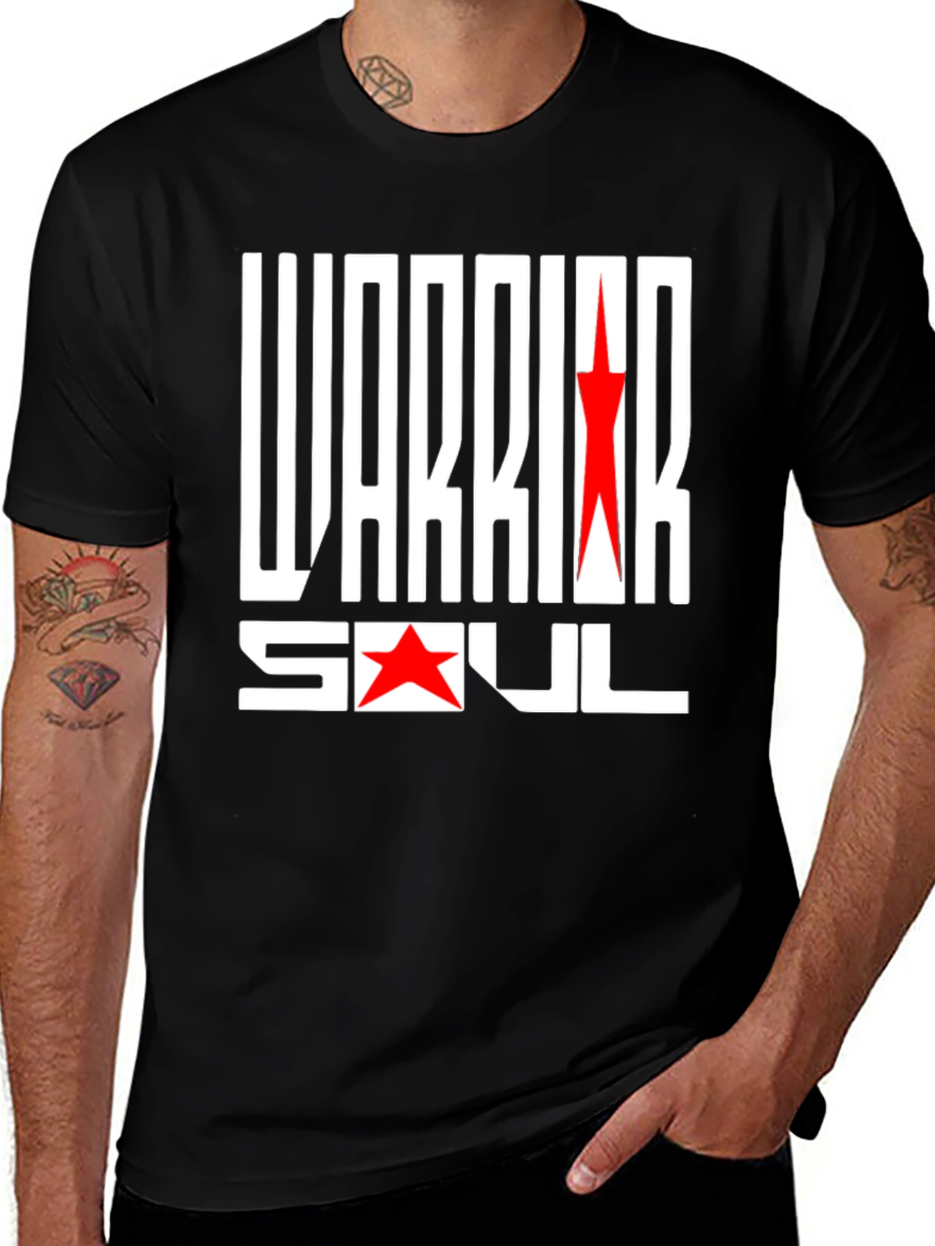 Warrior Soul Graphic Print Black T-Shirt