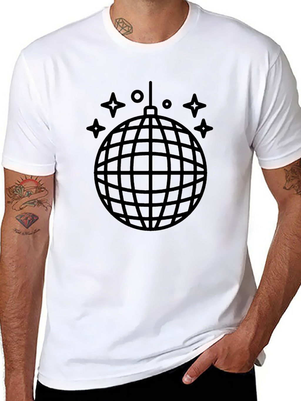 Disco Ball Graphic Black T-Shirt