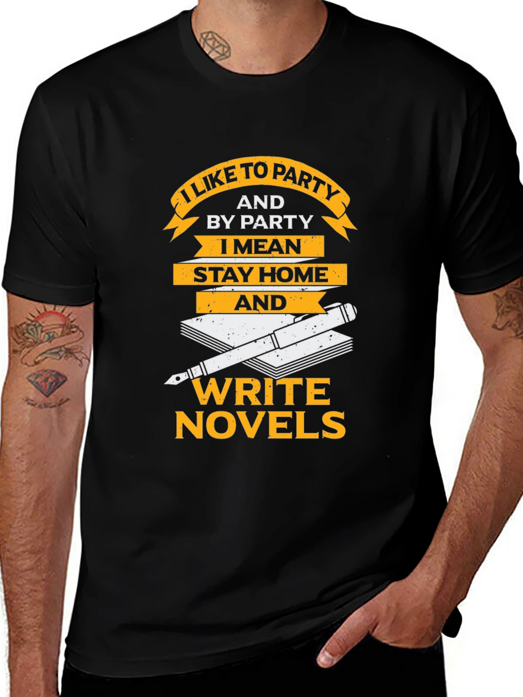 I Like To Party Novel Writer Graphic Tee