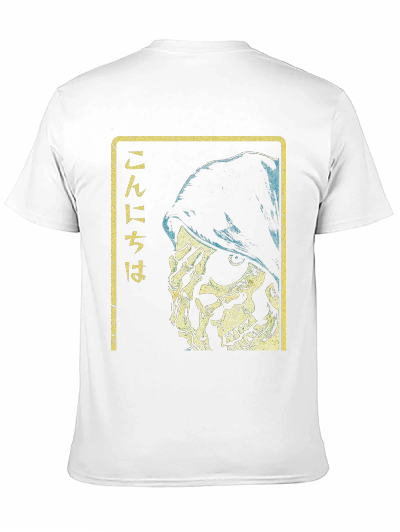 Grim Reaper Japanese Text Black Graphic Tee