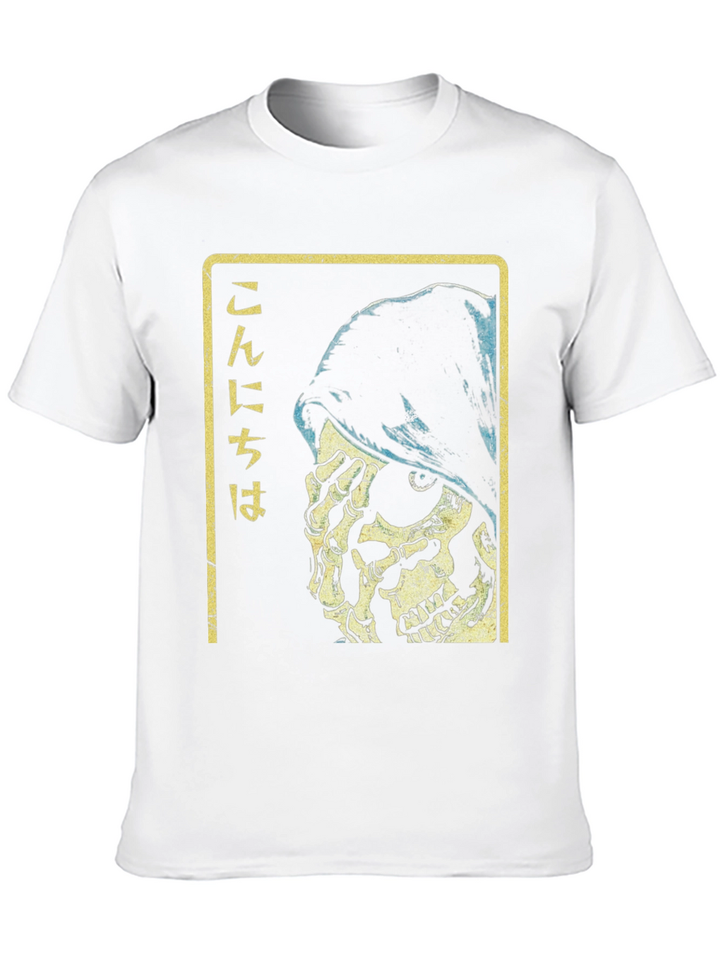Grim Reaper Japanese Text Black Graphic Tee
