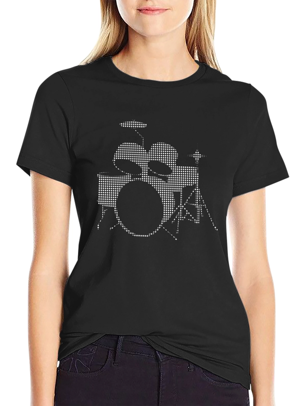 Drum Kit Graphic T-Shirt - Black