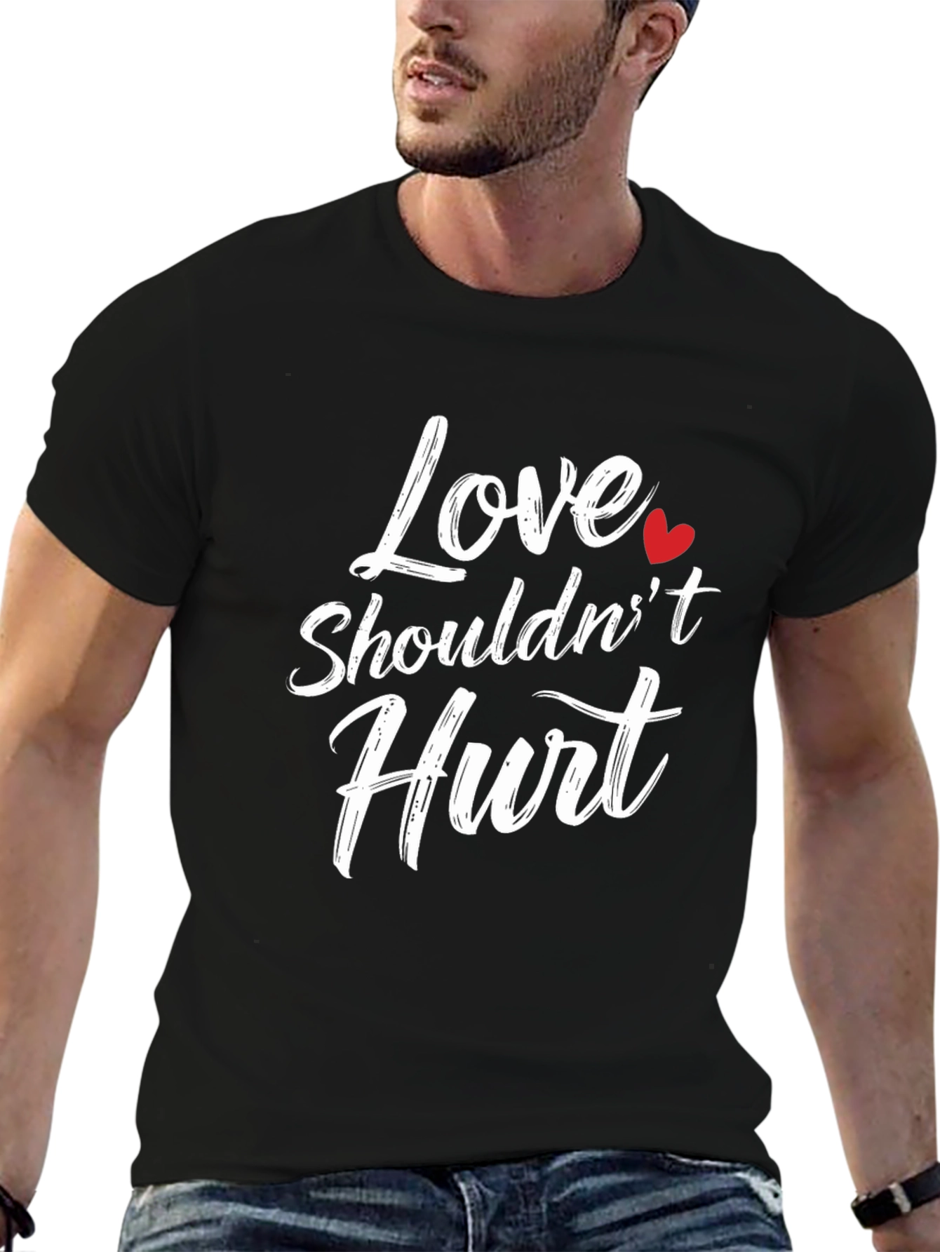 Love Shouldnt Hurt Black T-Shirt