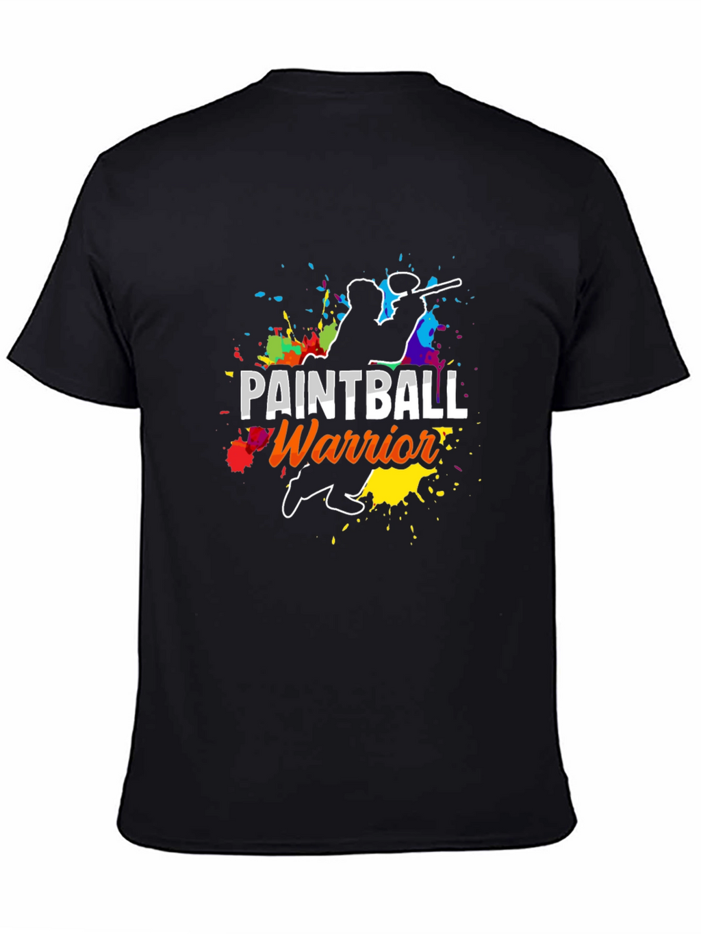 Paintball Warrior Graphic Tee - Black Cotton T-Shirt