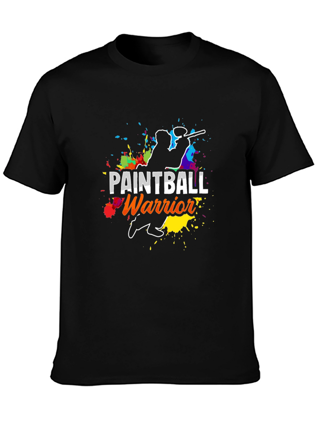 Paintball Warrior Graphic Tee - Black Cotton T-Shirt