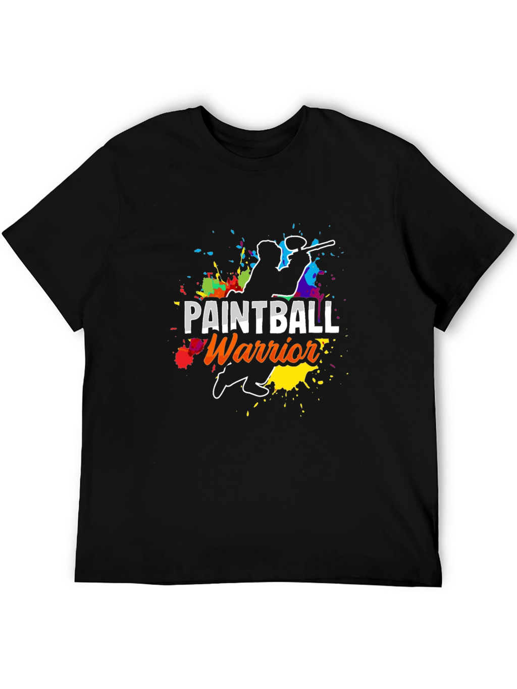 Paintball Warrior Graphic Tee - Black Cotton T-Shirt