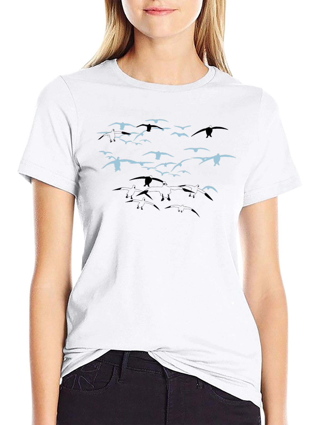 Bird Flock Graphic Tee - Black