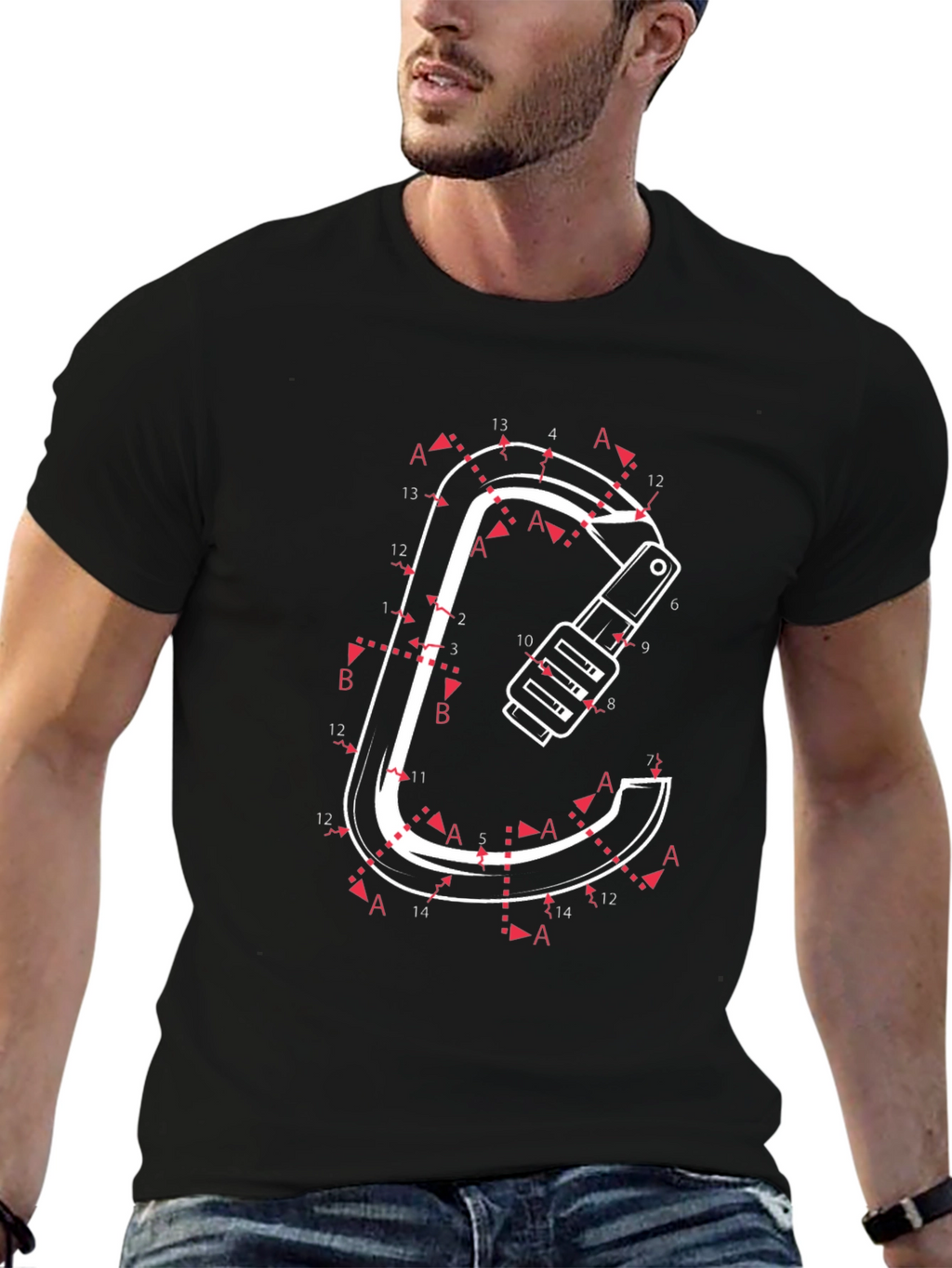 Connect the Dots Carabiner Black T-Shirt