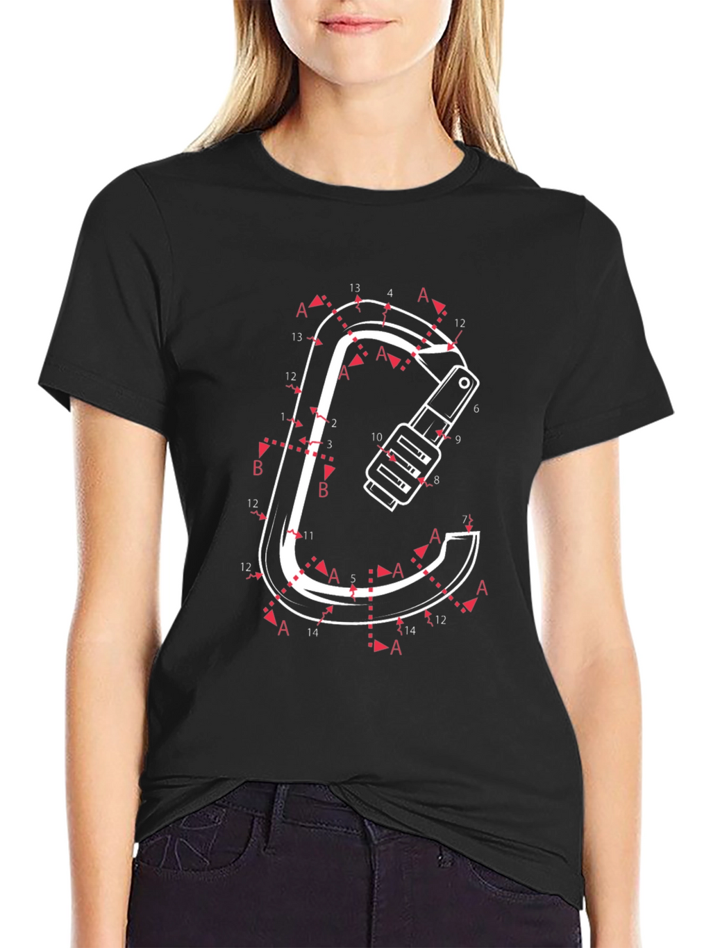 Connect the Dots Carabiner Black T-Shirt