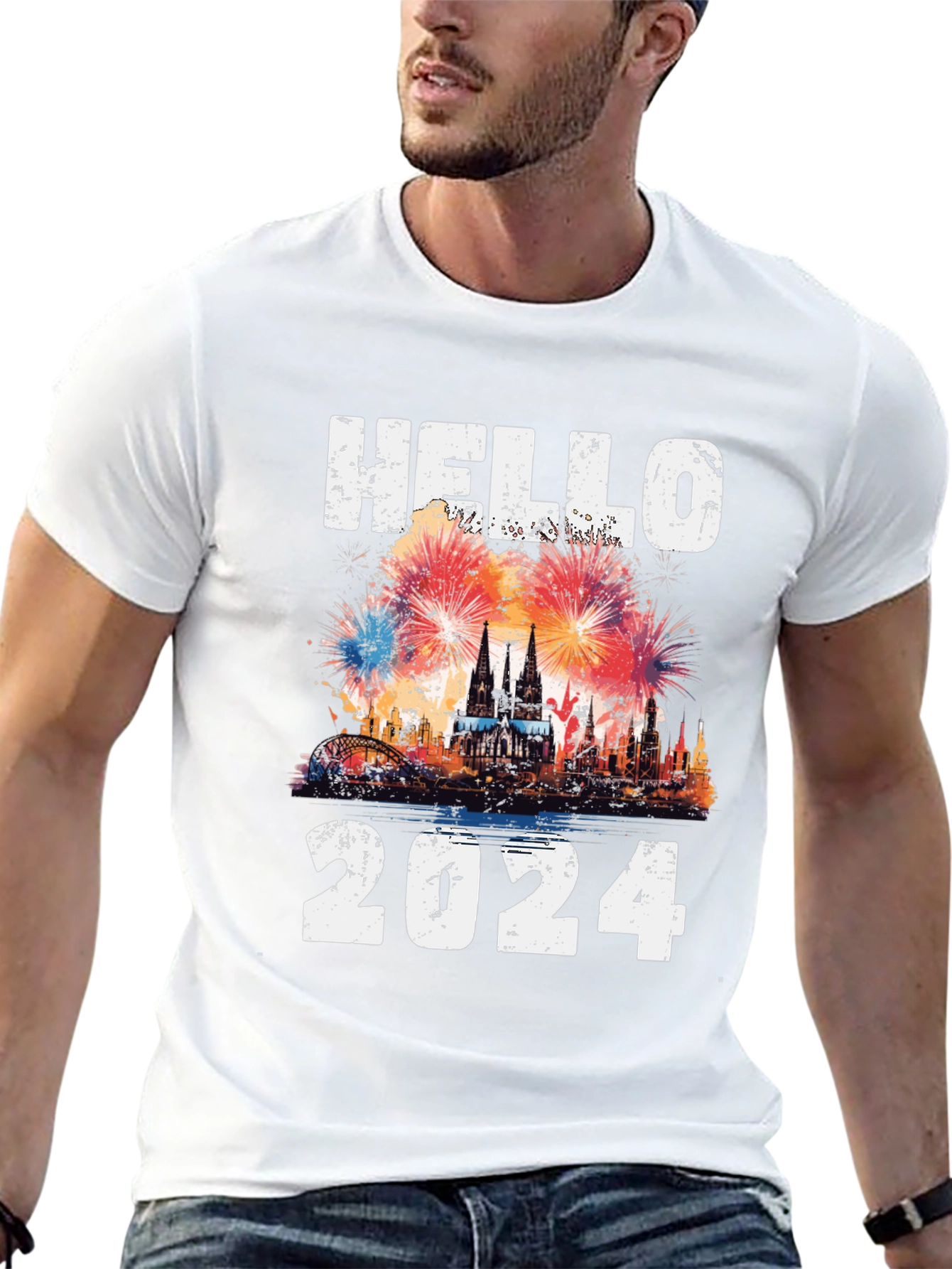 Hello 2024 Fireworks T-Shirt