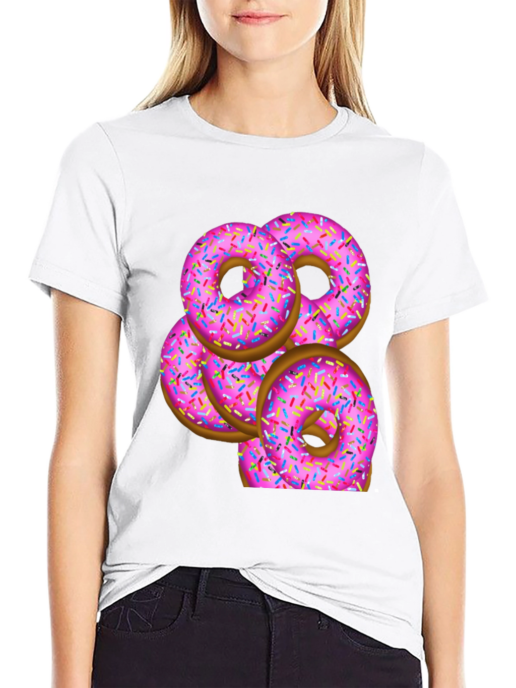 Pink Donut Stack T-Shirt - Sweet Treat Design