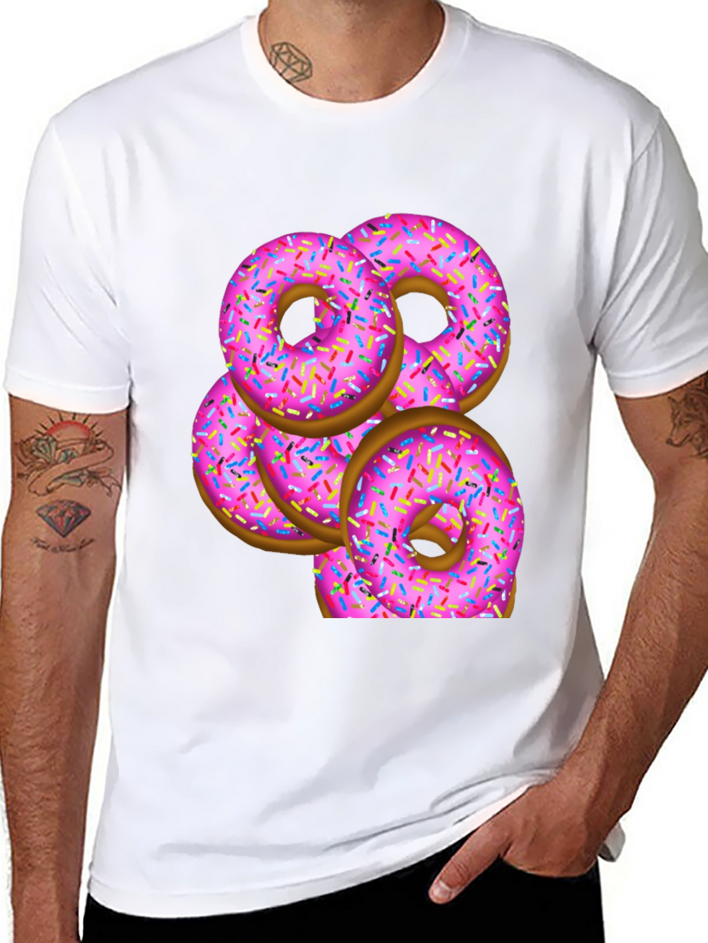 Pink Donut Stack T-Shirt - Sweet Treat Design