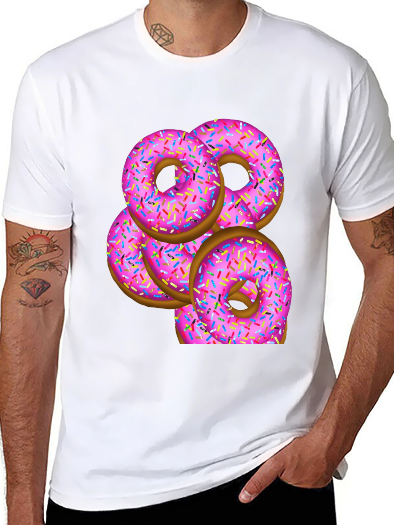 Pink Donut Stack T-Shirt - Sweet Treat Design