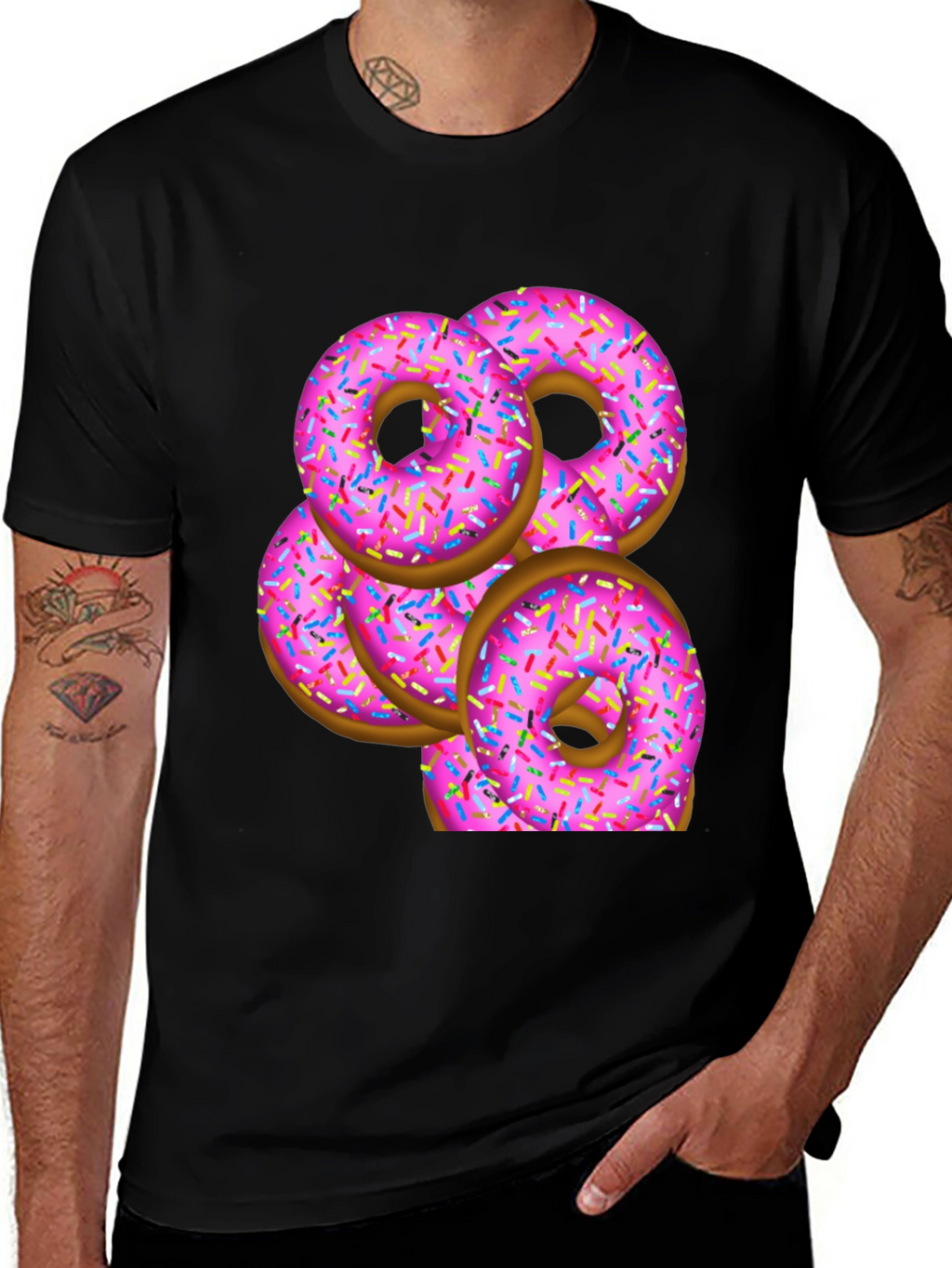 Pink Donut Stack T-Shirt - Sweet Treat Design