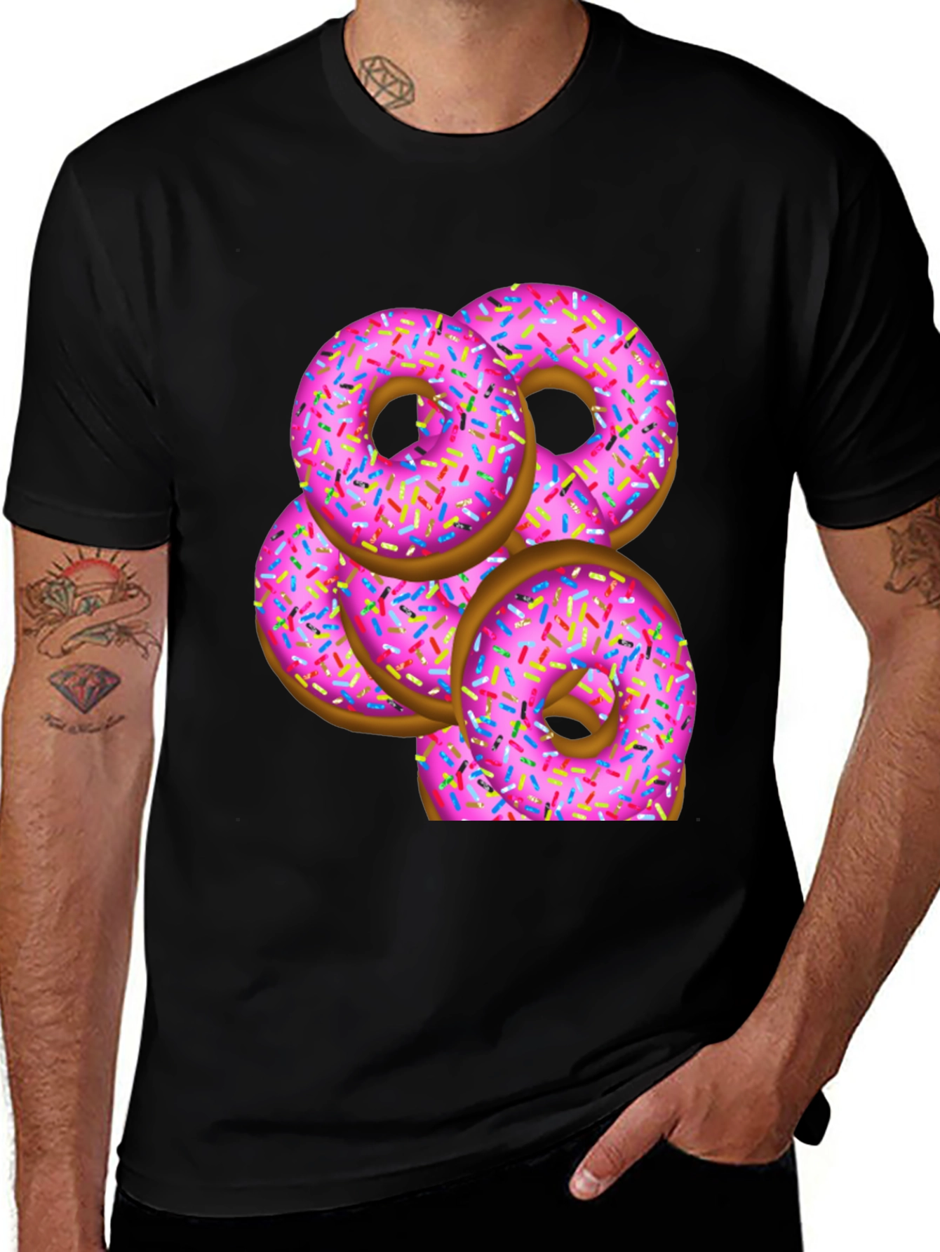 Pink Donut Stack T-Shirt - Sweet Treat Design