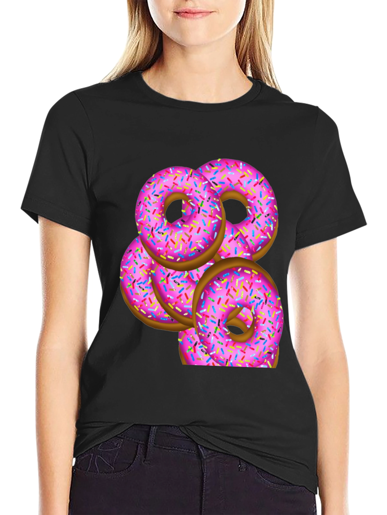 Pink Donut Stack T-Shirt - Sweet Treat Design