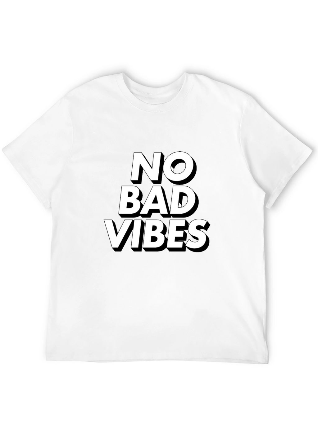 No Bad Vibes Black Graphic T-Shirt