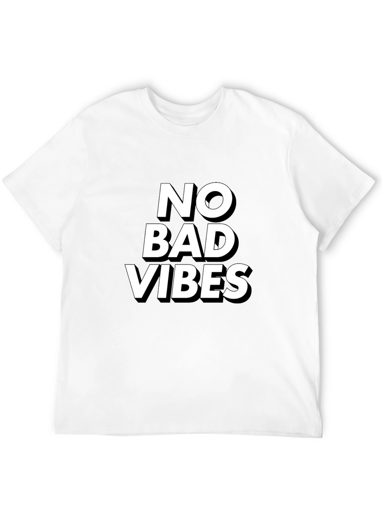 No Bad Vibes Black Graphic T-Shirt