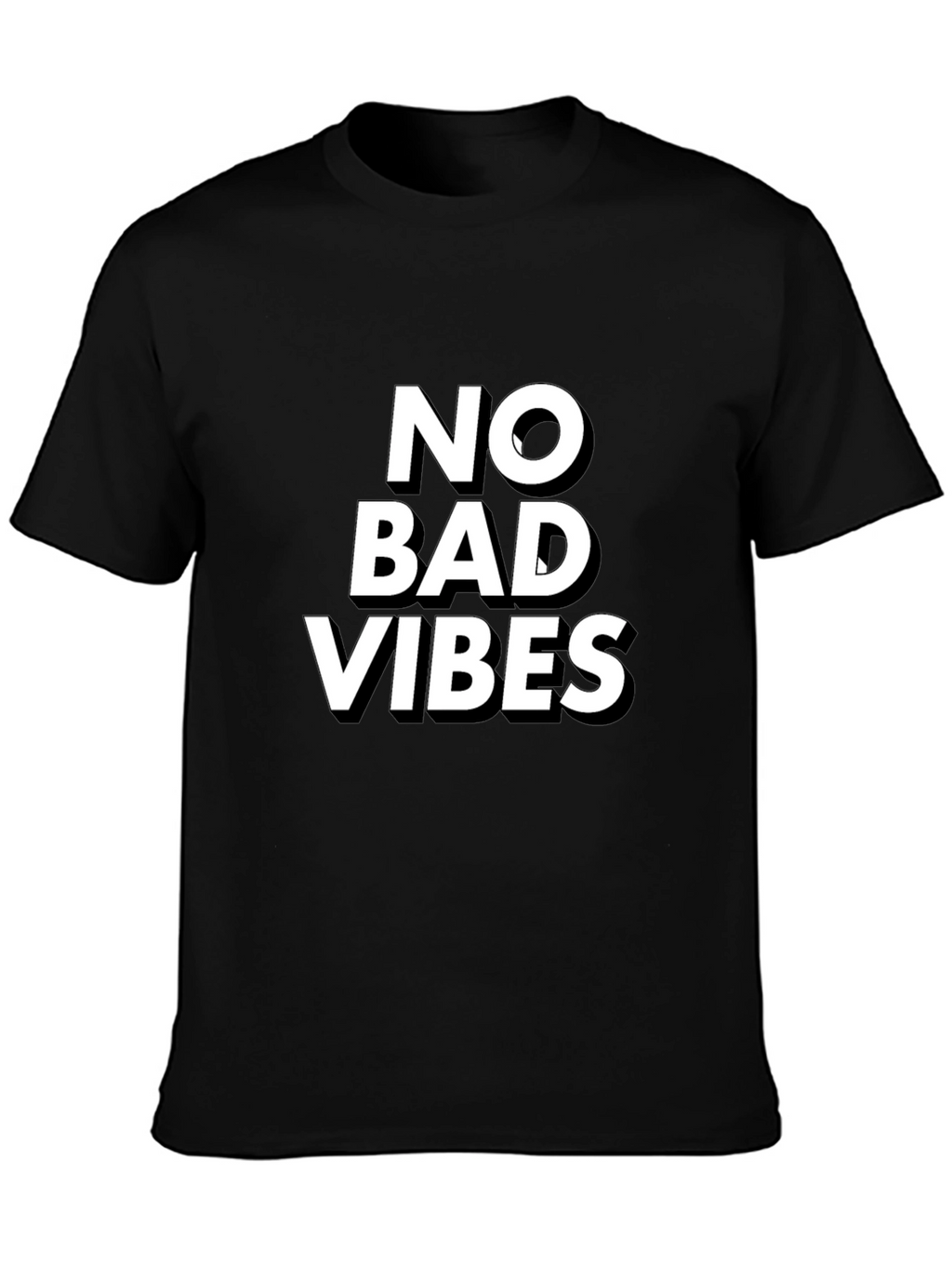 No Bad Vibes Black Graphic T-Shirt