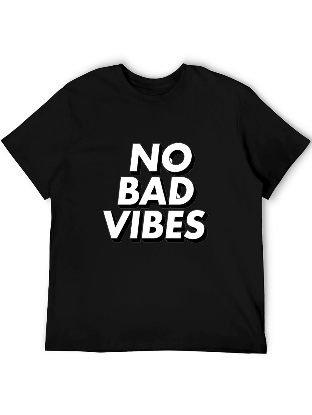 No Bad Vibes Black Graphic T-Shirt