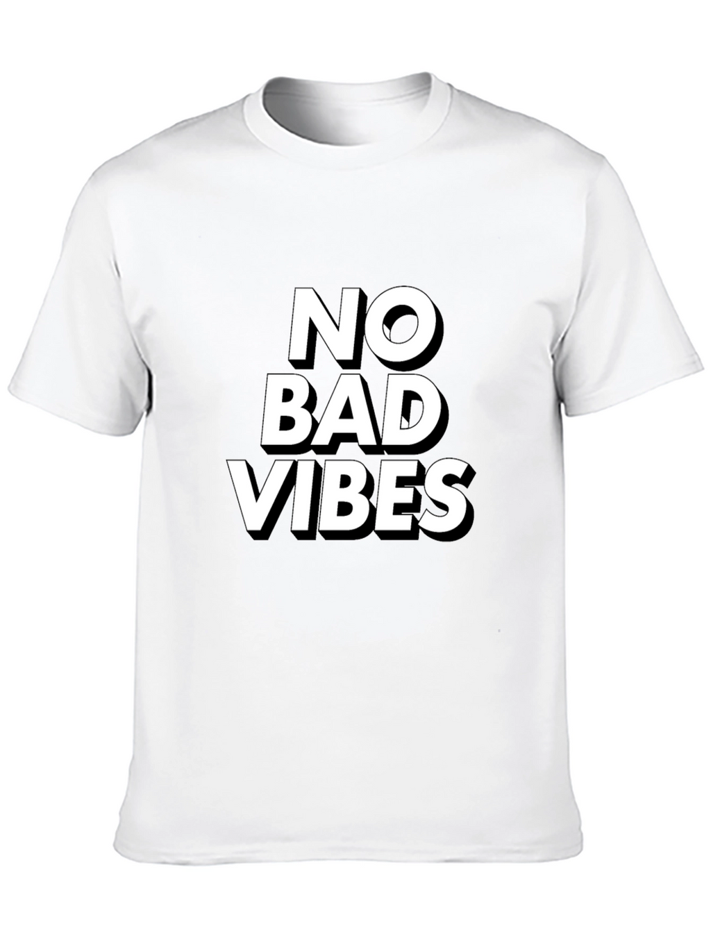 No Bad Vibes Black Graphic T-Shirt