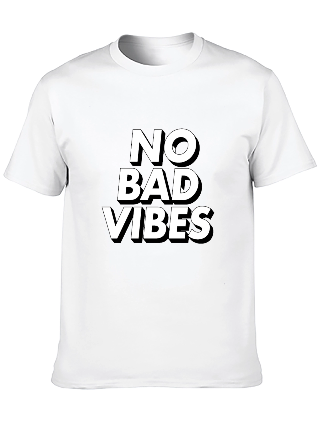 No Bad Vibes Black Graphic T-Shirt
