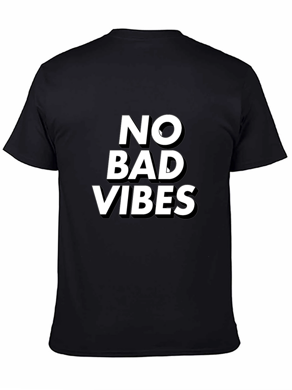 No Bad Vibes Black Graphic T-Shirt