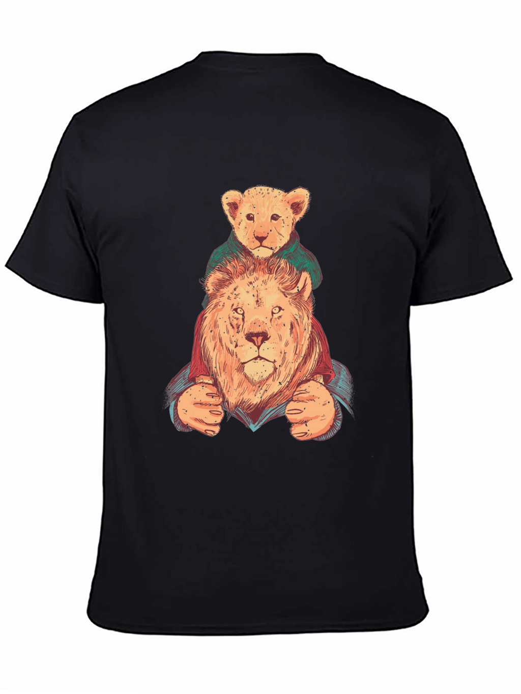 Lion & Cub Graphic Tee - Black